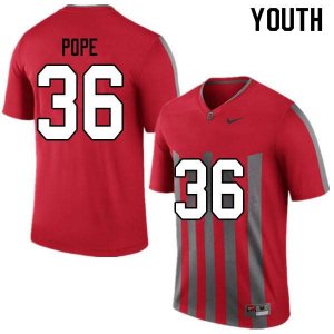 Youth Ohio State Buckeyes #36 K'Vaughan Pope Throwback Nike NCAA College Football Jersey Designated QAS8544PR